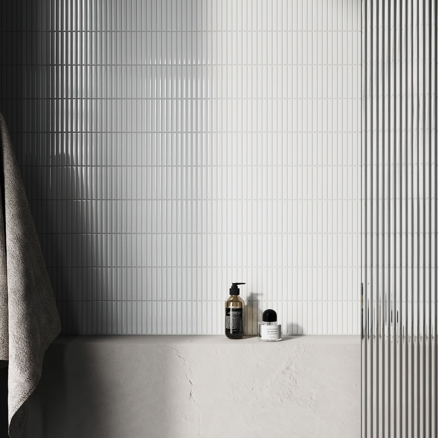 Stick Mosaic Snow Pearl White Glazed Porcelain Wall Tile