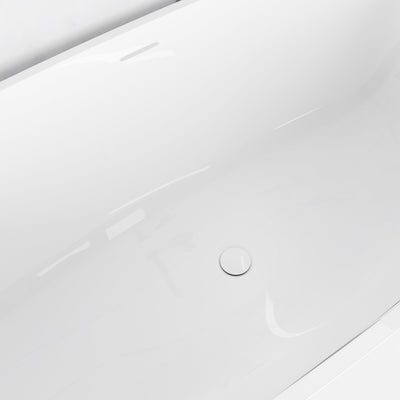 Stone Bath Waste Polished White