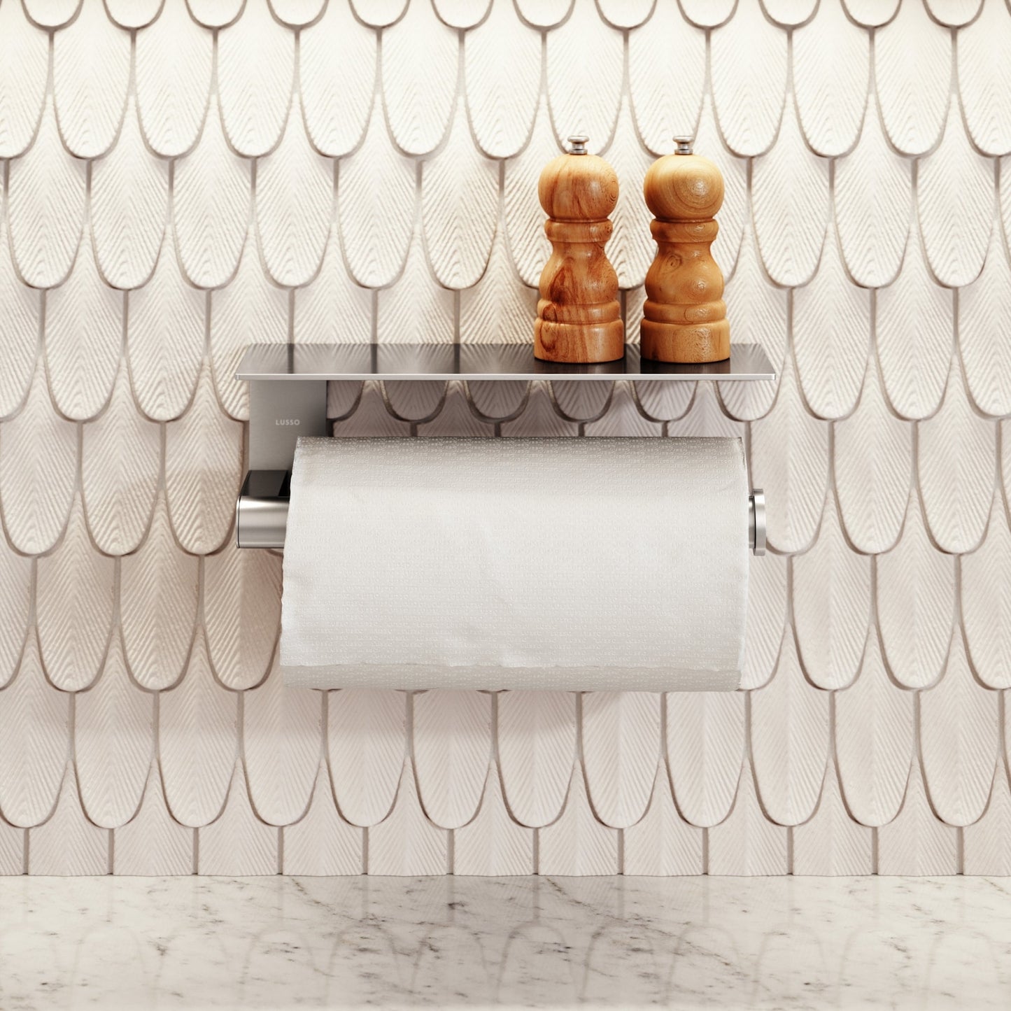 Tempo Brushed Stainless Wall Mounted Kitchen Roll Holder