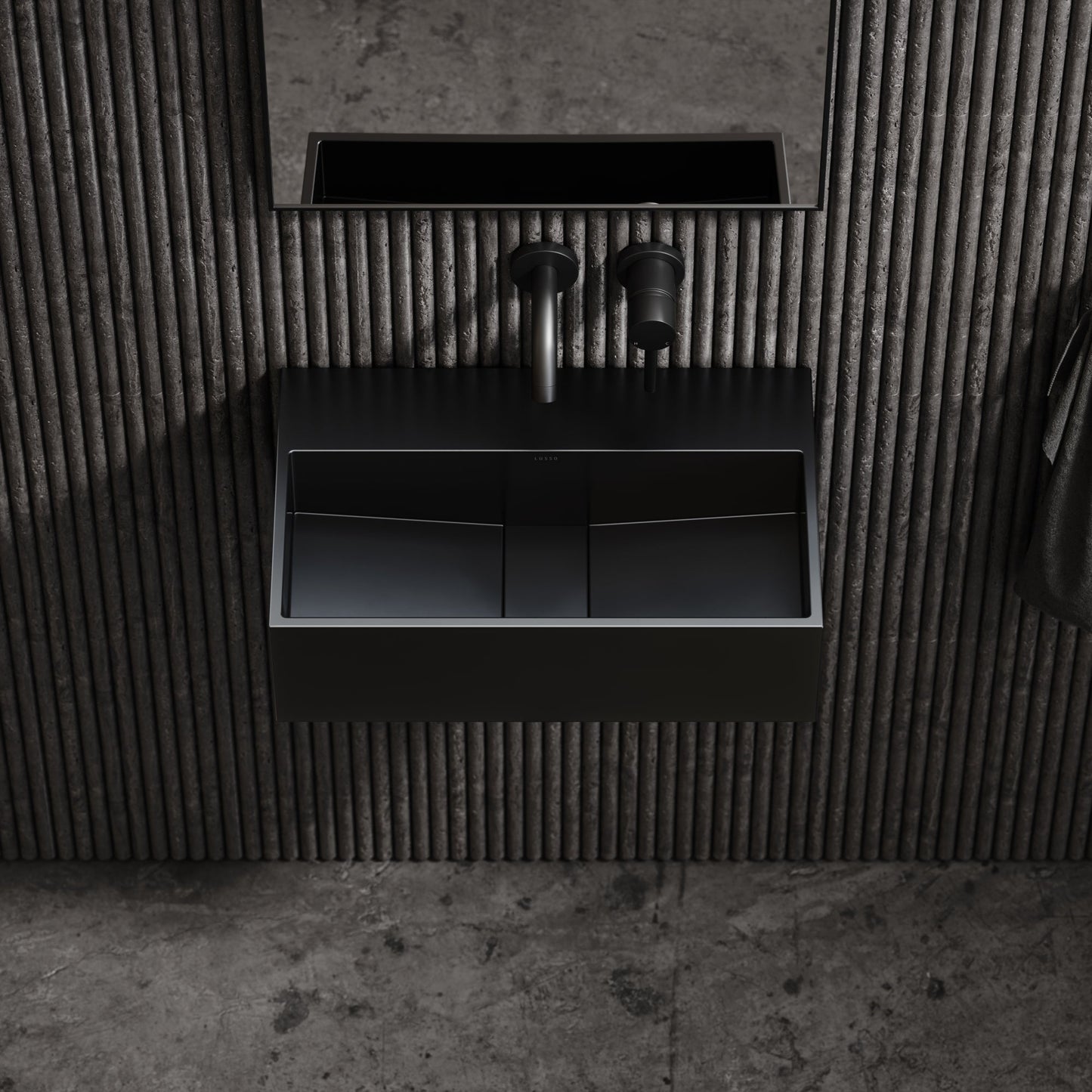 Thinn Wall Mounted Matte Black Basin 500mm