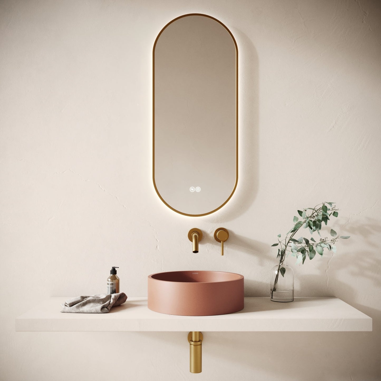 Tondo Terracotta Concrete Countertop Basin 390mm