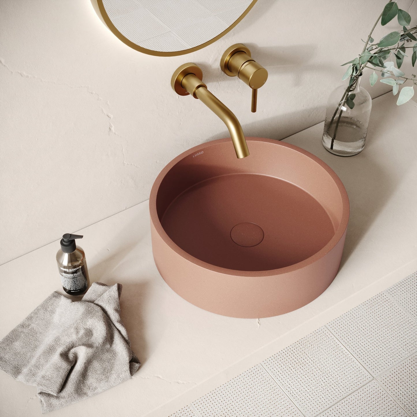 Tondo Terracotta Concrete Countertop Basin 390mm