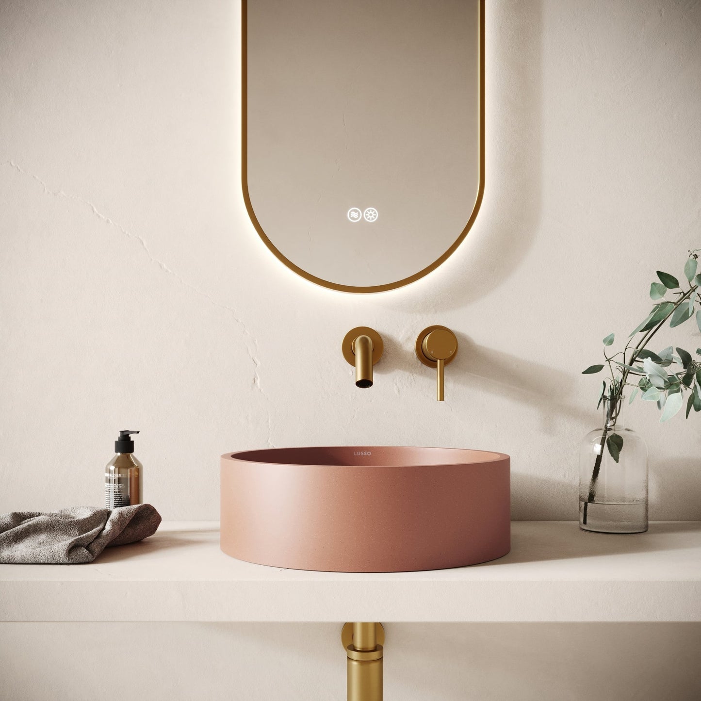 Tondo Terracotta Concrete Countertop Basin 390mm