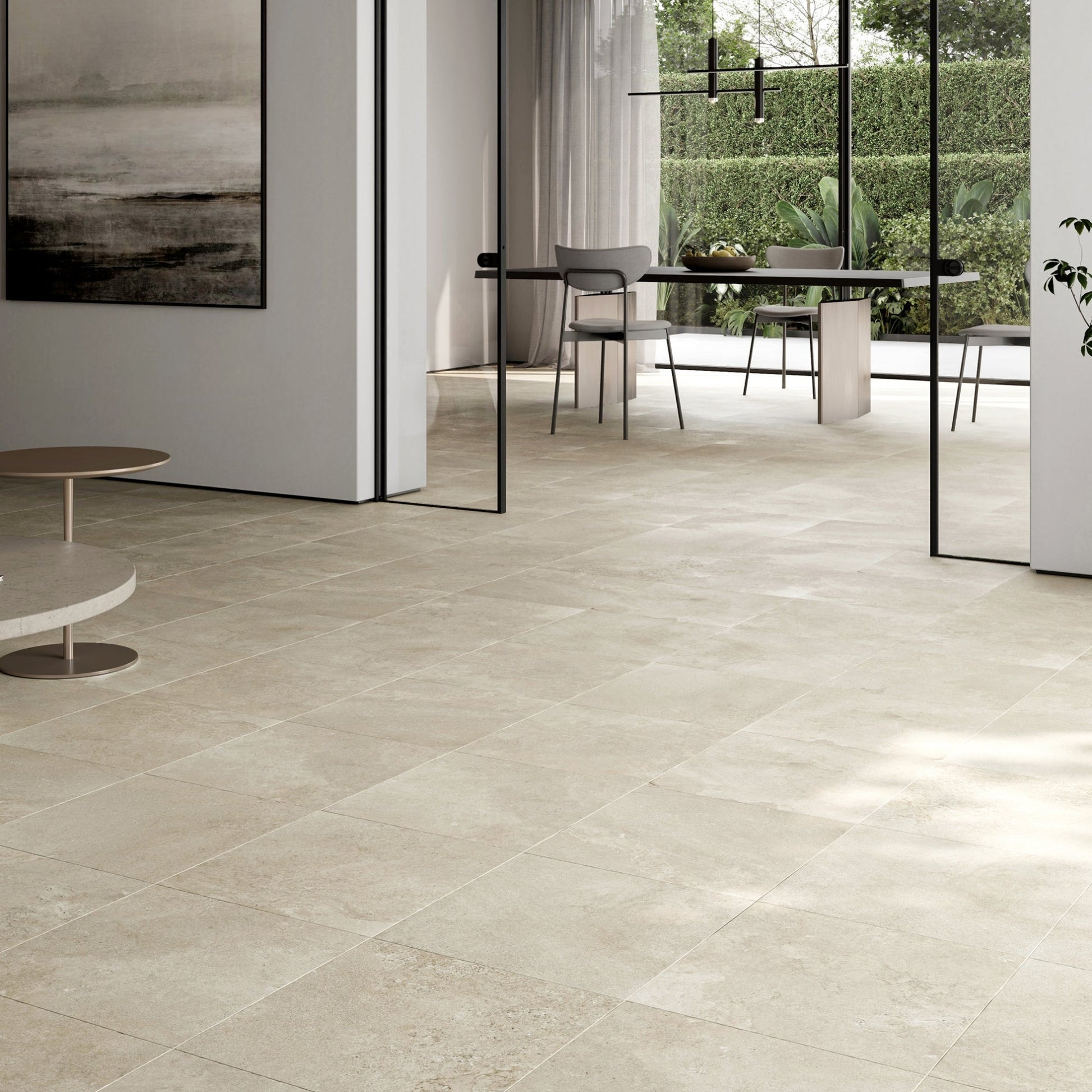 Torino Beige True Limestone Porcelain Wall or Floor Tile 600 x 600mm
