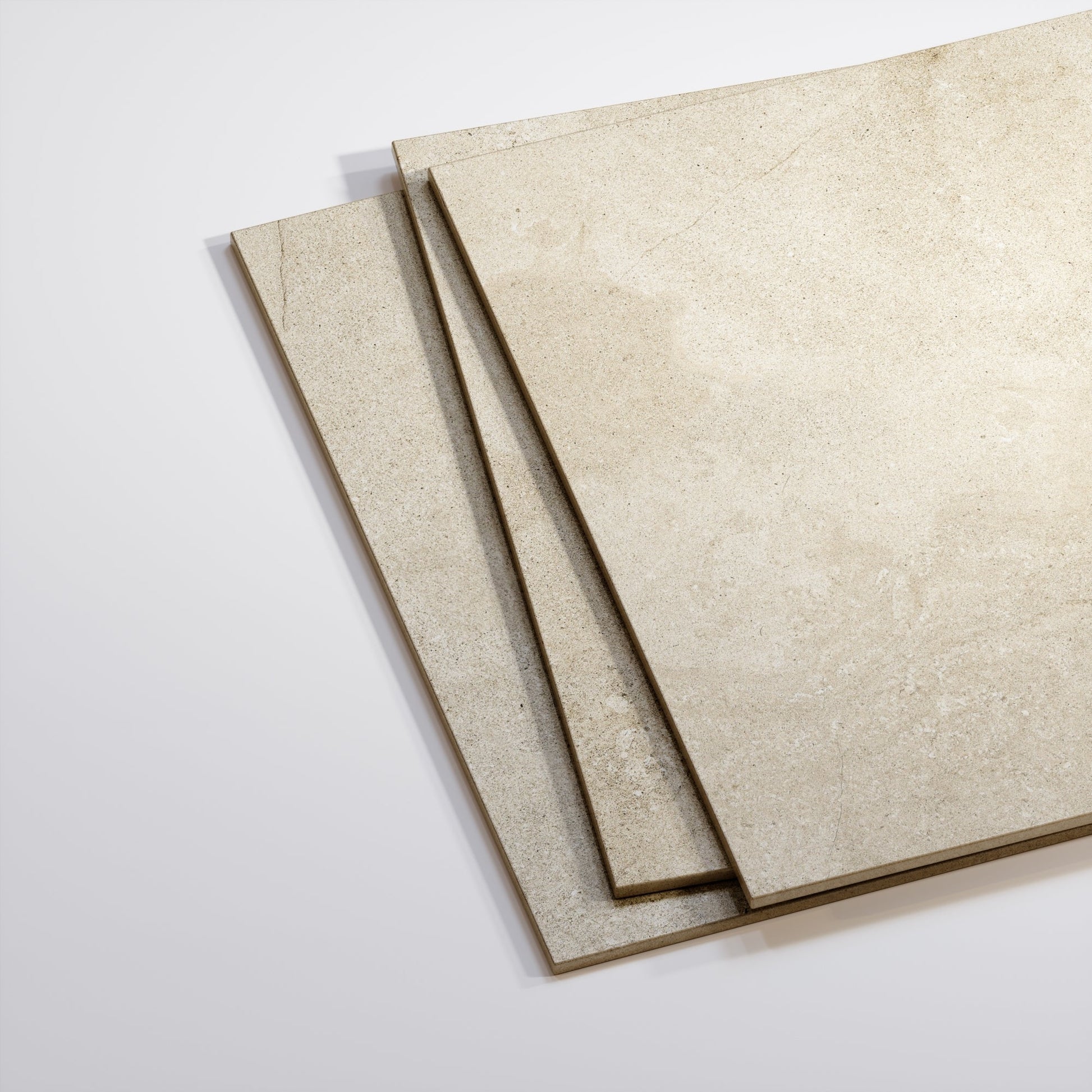 Torino Beige True Limestone Porcelain Wall or Floor Tile 600 x 600mm