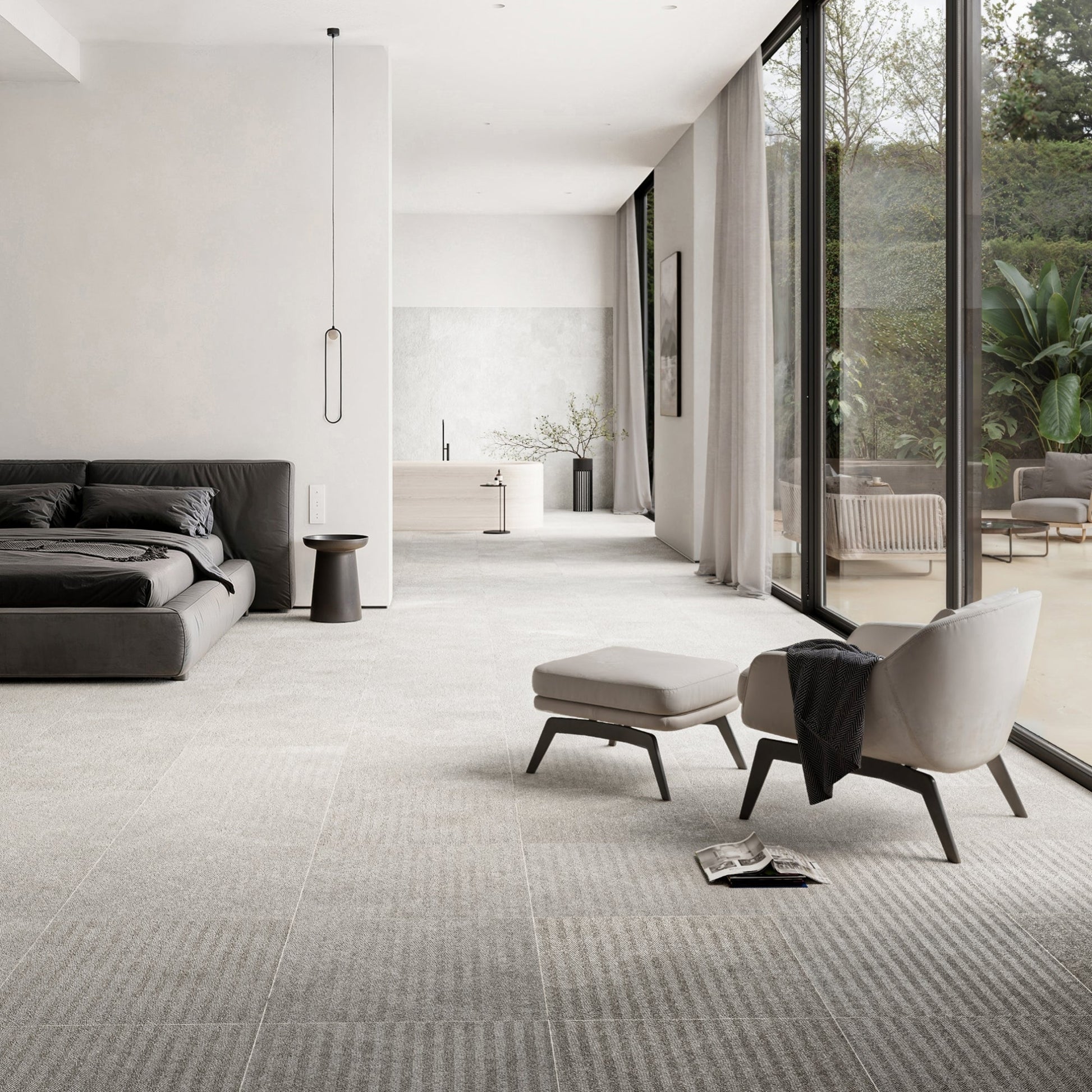 Torino Crema True Limestone Chevron Porcelain Wall or Floor Tile 600 x 600mm