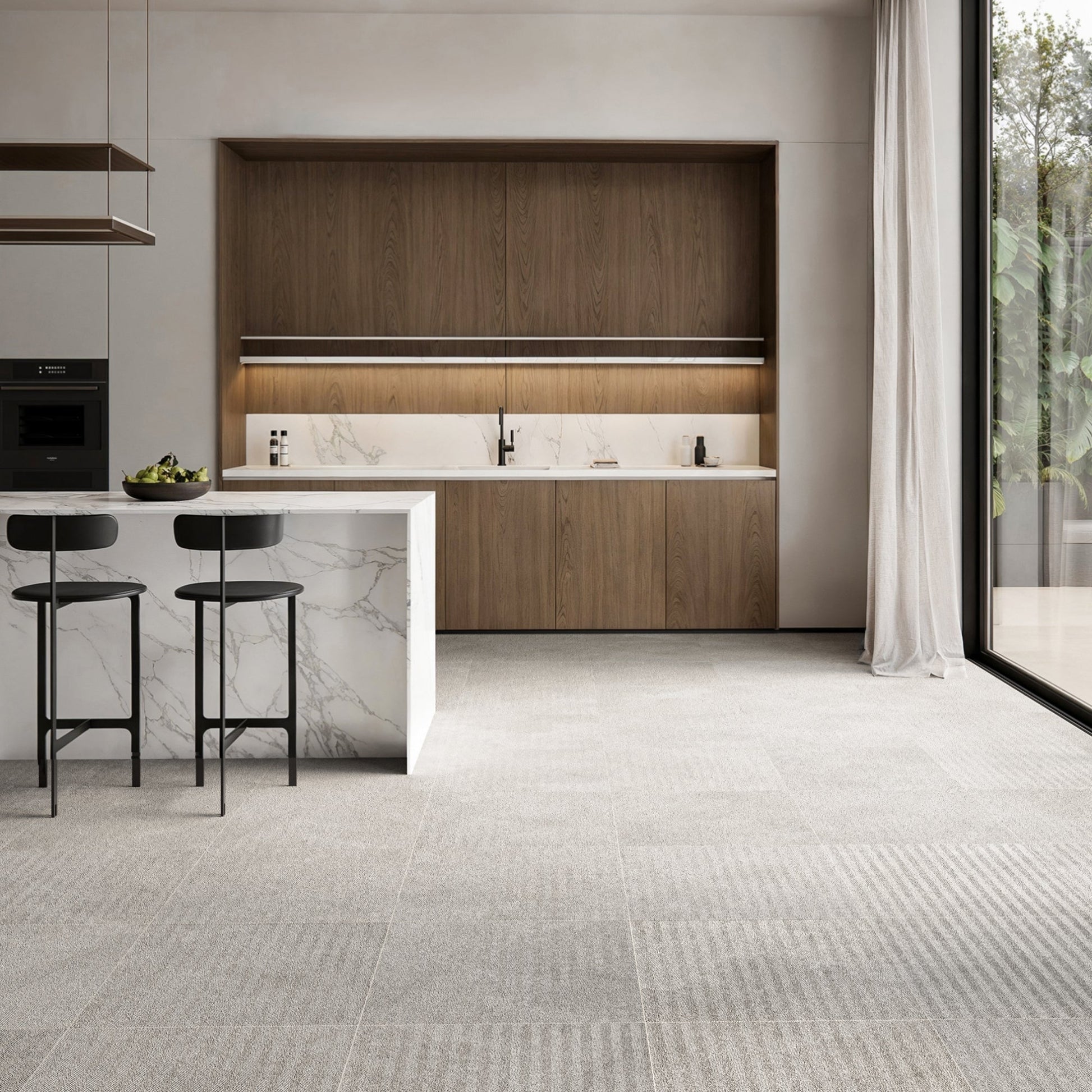 Torino Crema True Limestone Chevron Porcelain Wall or Floor Tile 600 x 600mm