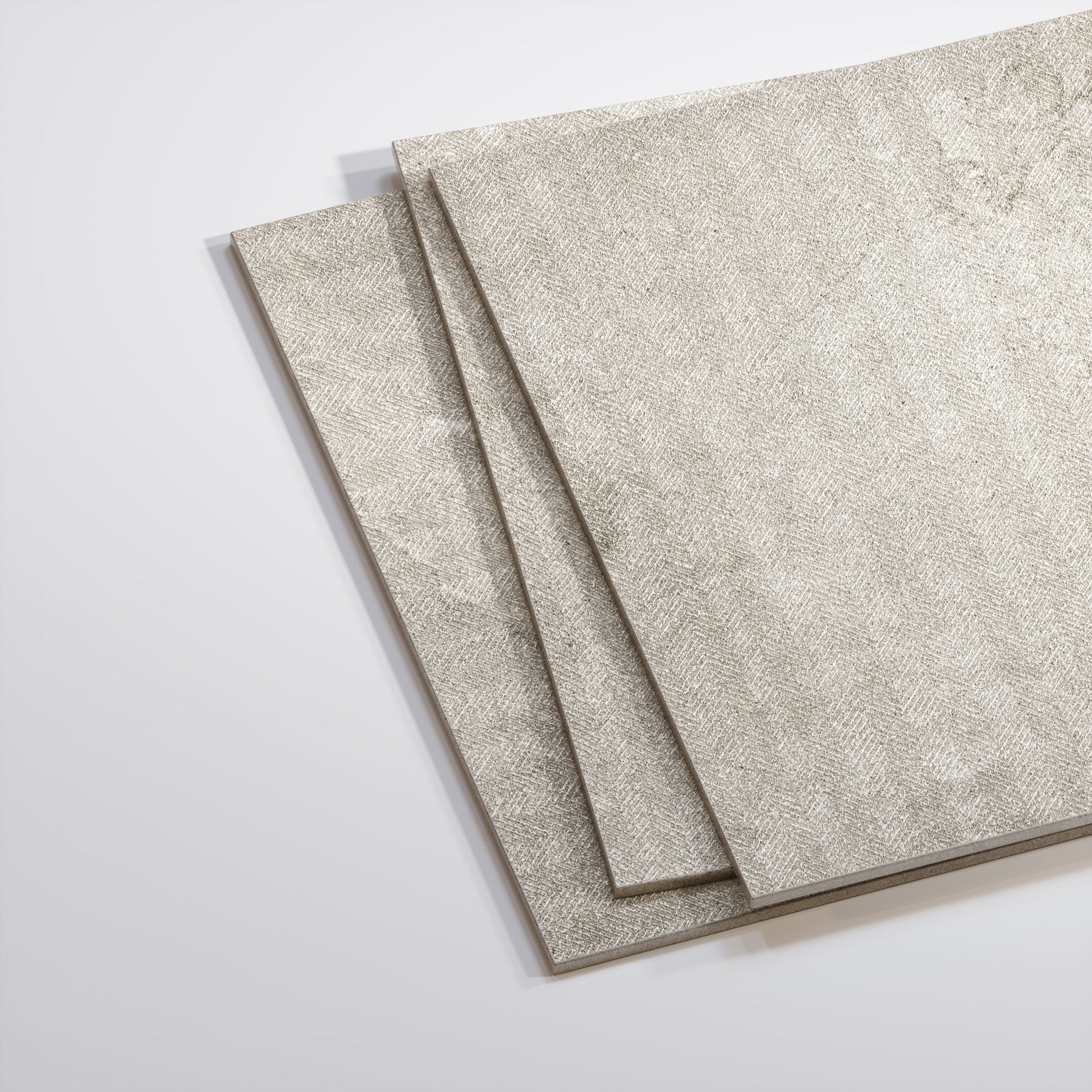 Torino Grigio True Limestone Chevron Porcelain Wall or Floor Tile 600 x 600mm