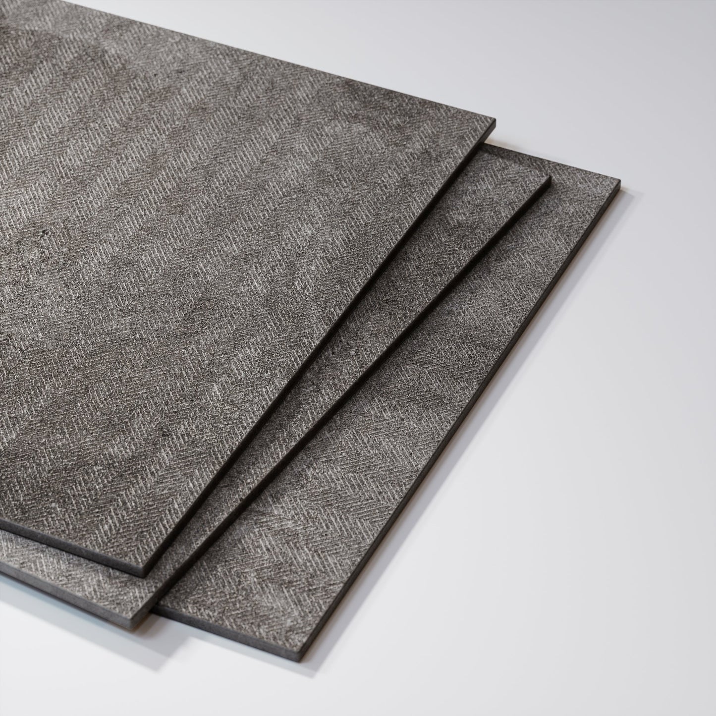 Torino Nero True Limestone Chevron Porcelain Wall or Floor Tile 600 x 600mm