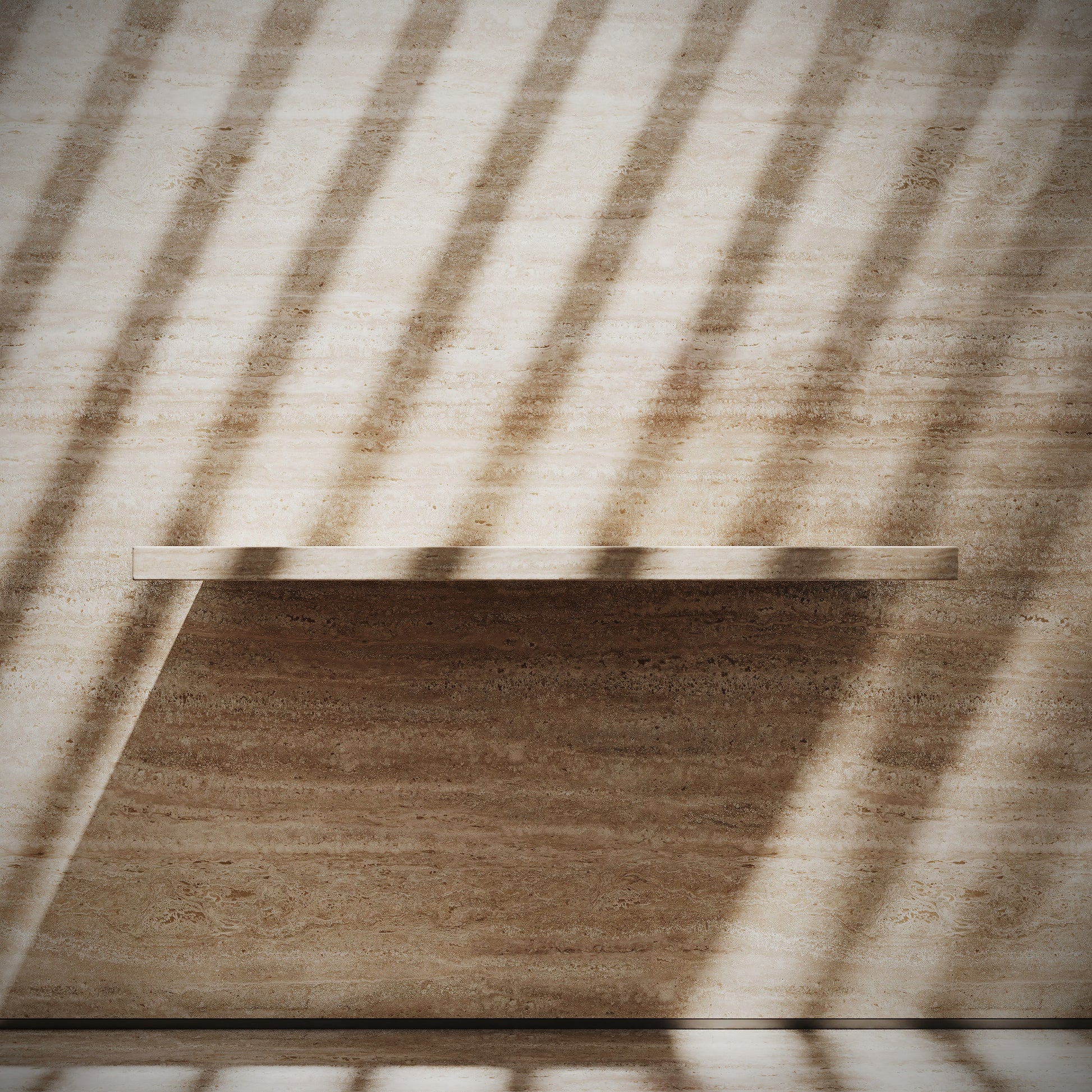 Levitare Travertine Ultra Thin Wall Mounted Basin 1200mm (Offset Waste)