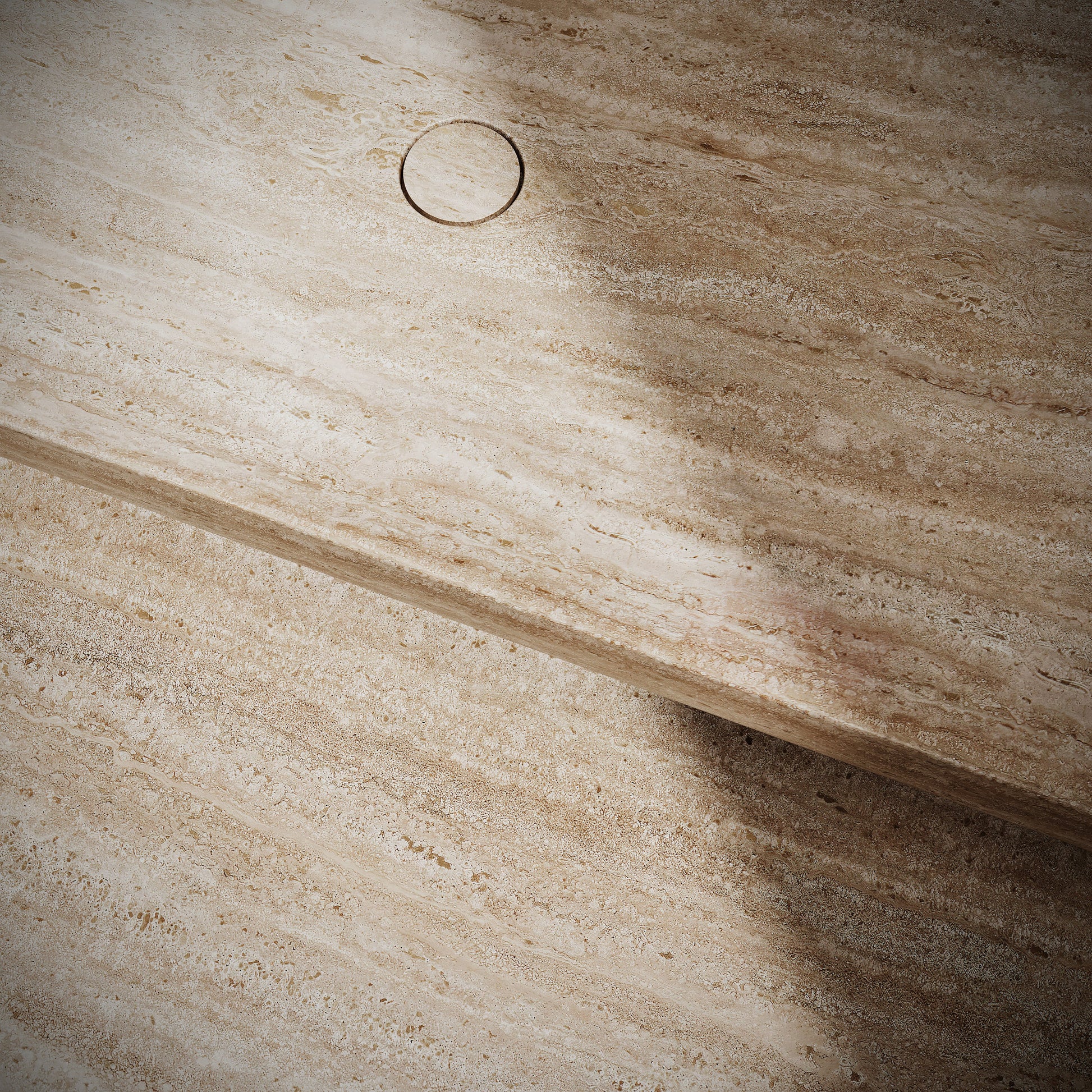 Levitare Travertine Ultra Thin Wall Mounted Basin 1200mm (Offset Waste)