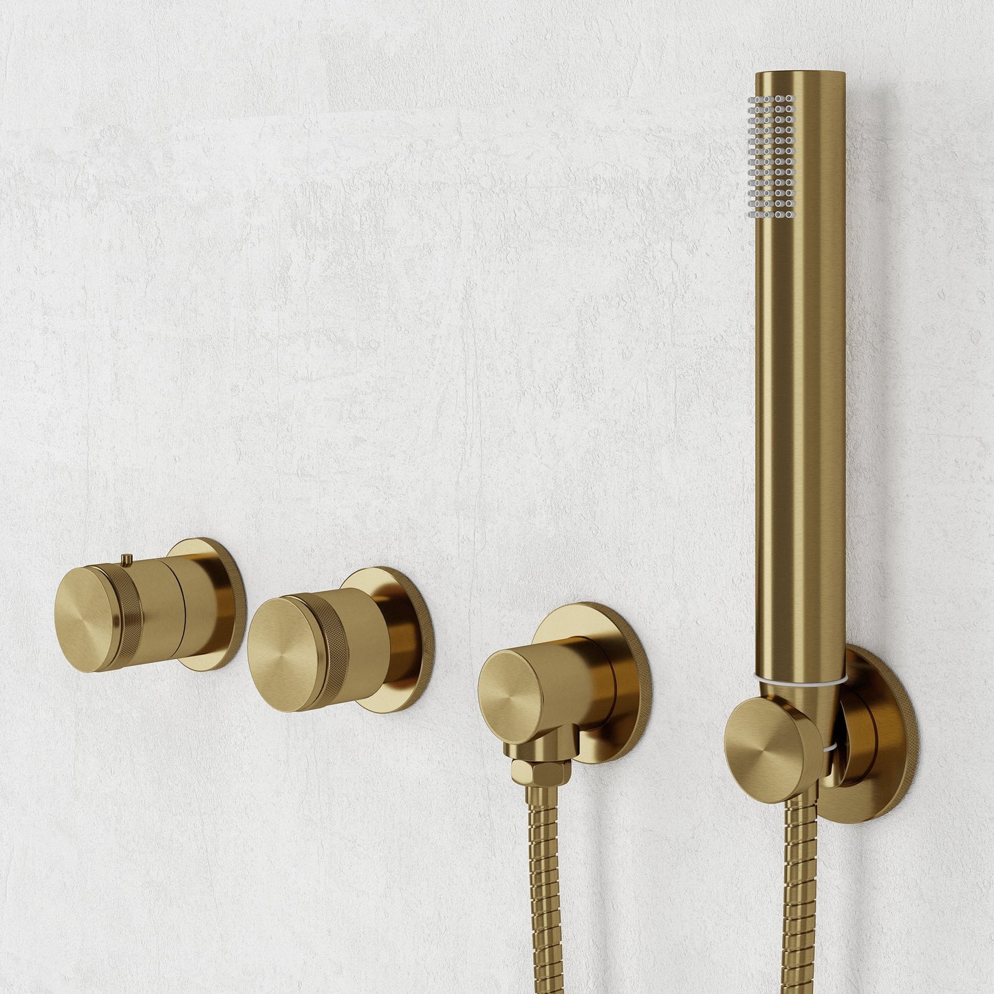 Urban Brushed Gold Thermostatic Shower with Handheld Shower