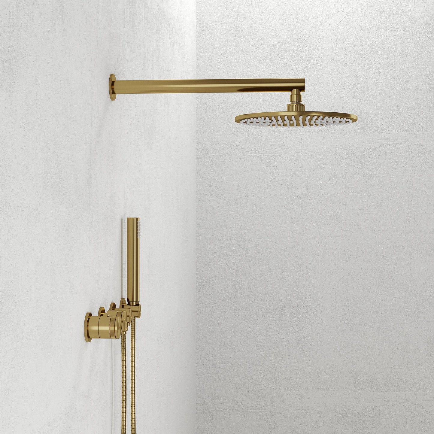 Urban Brushed Gold Thermostatic Shower with Handheld Shower