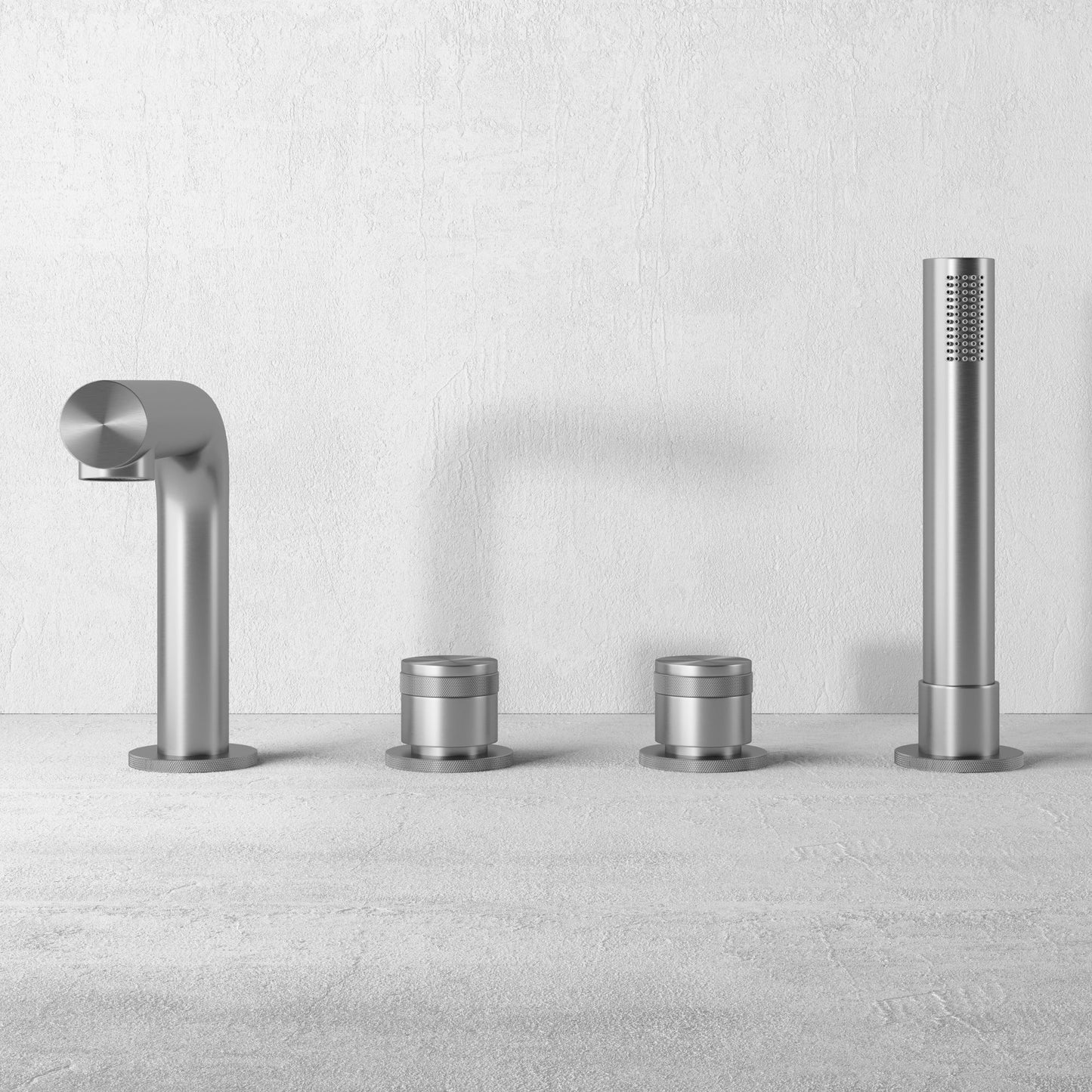 Urban Brushed Stainless Deck Mounted Bath Shower Mixer Tap