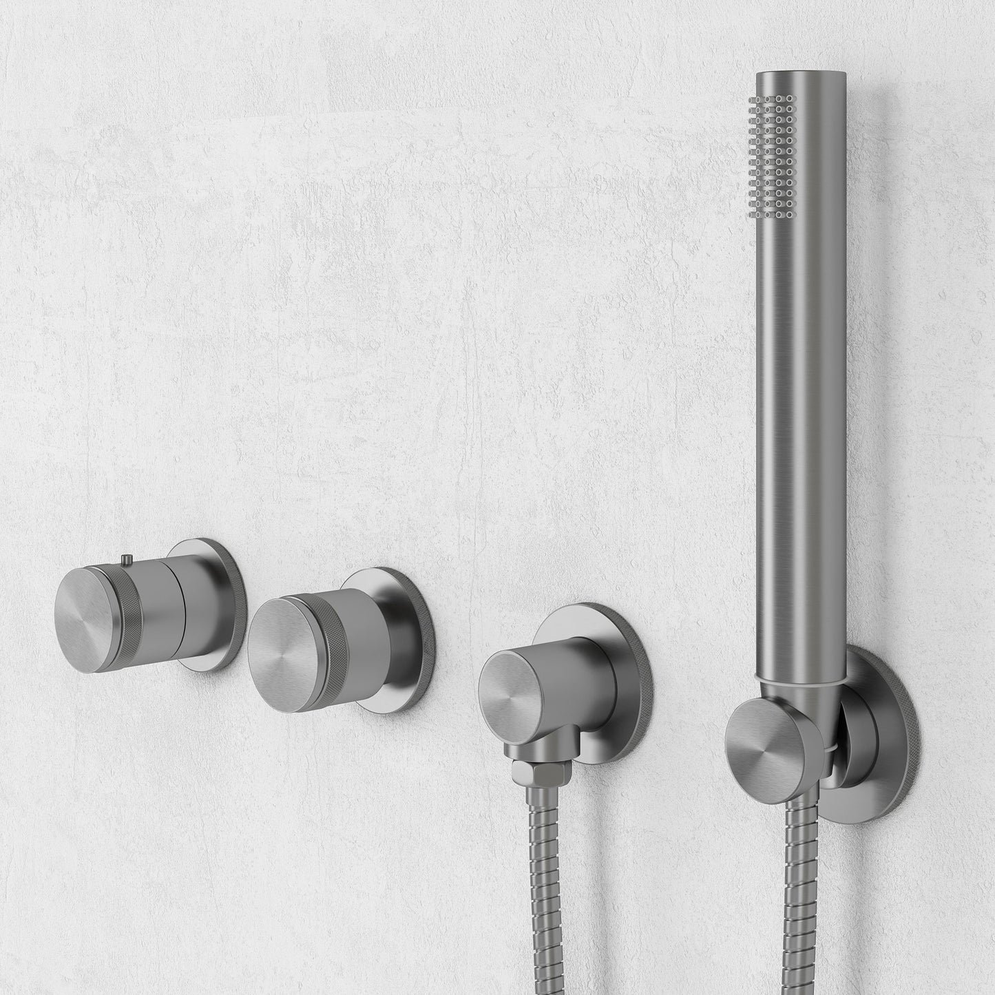 Urban Brushed Stainless Thermostatic Shower with Handheld Shower