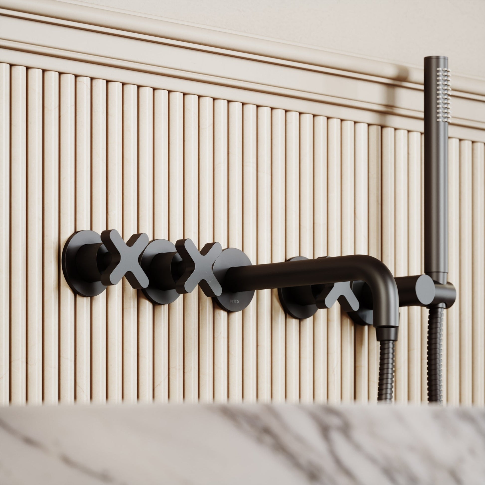 Vaso Arabescato Marble Freestanding Bath 1780mm