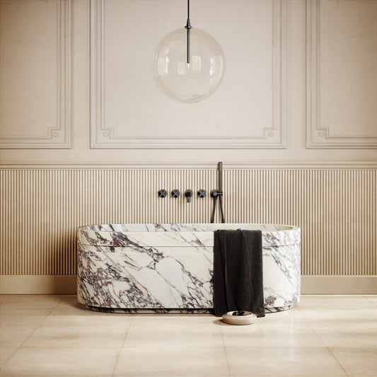 Vaso Calacatta Viola Marble Freestanding Bath 1500mm