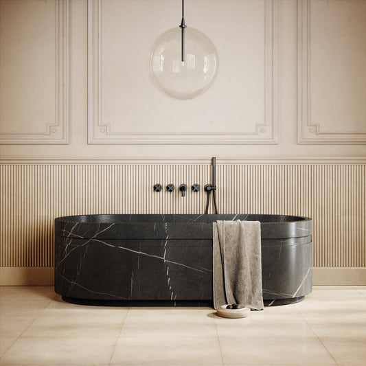 Vaso Pietra Grey Marble Freestanding Bath 1780mm