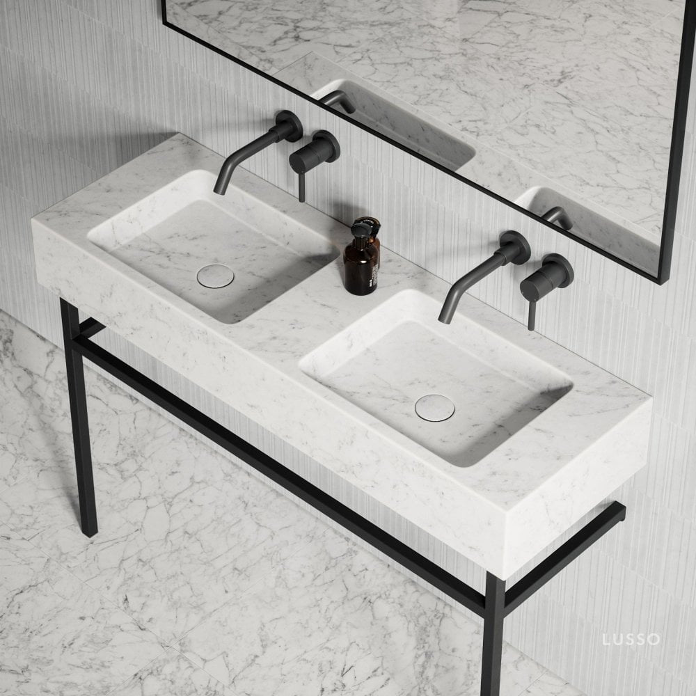 Vernante Carrara Marble Vanity Unit 1200mm