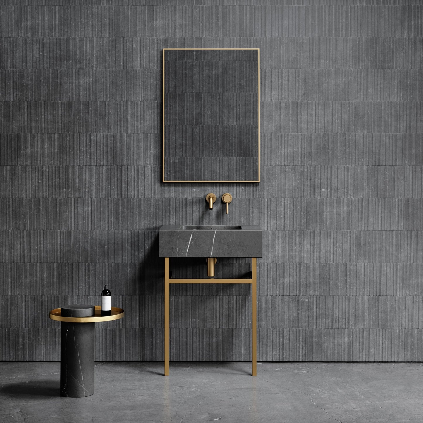 Vernante Pietra Grey Marble Vanity Unit 600mm