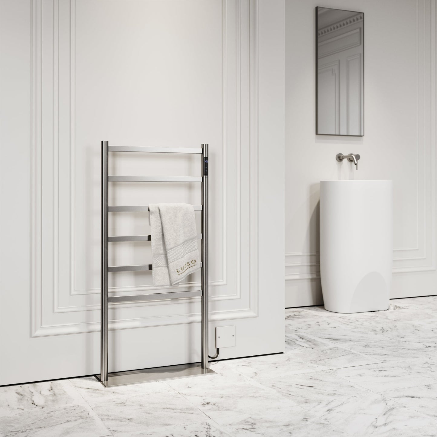 Vetro Chrome Floorstanding Heated Towel Warmer