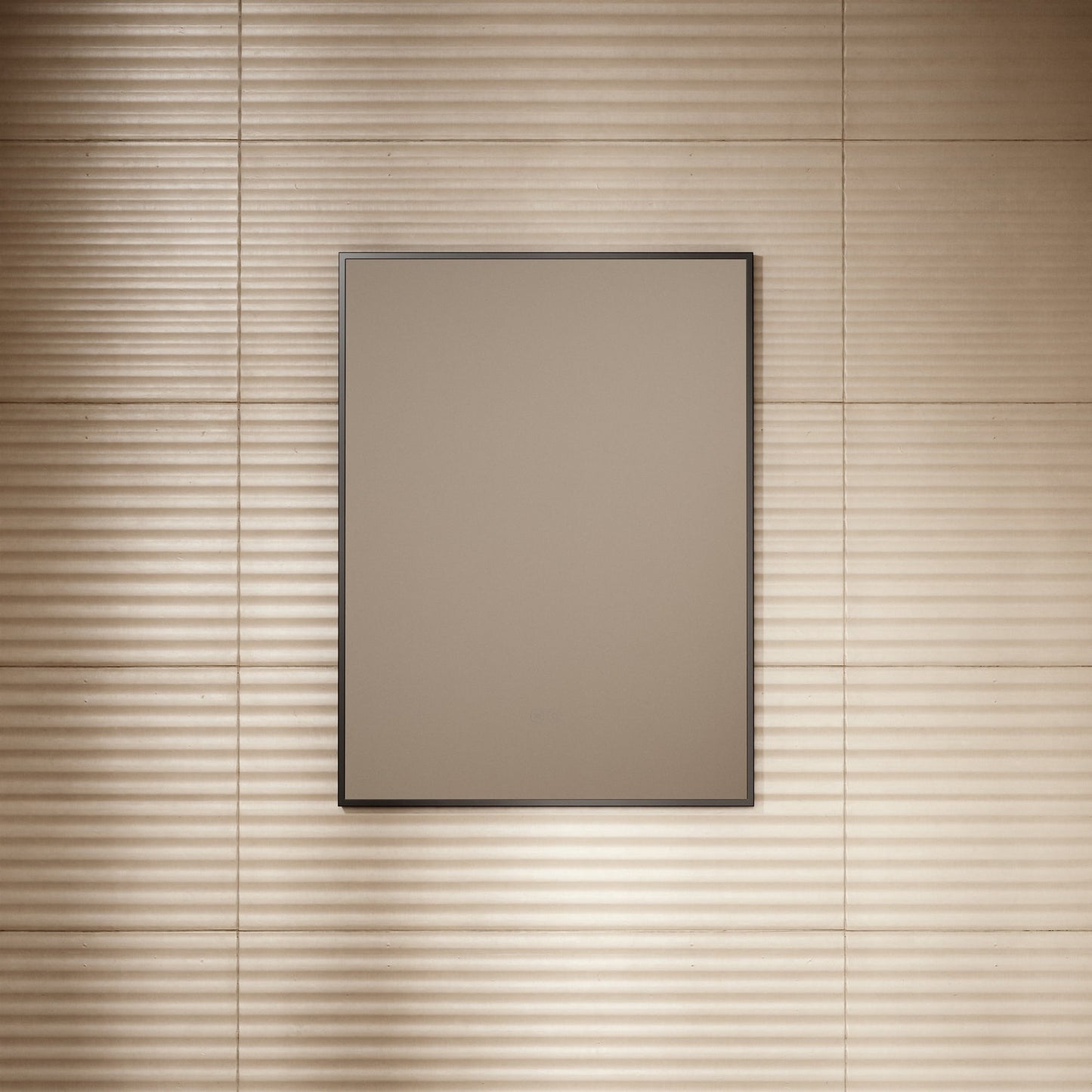 Vision Matte Black Mirror With Natural White LED light and Demister 600mm