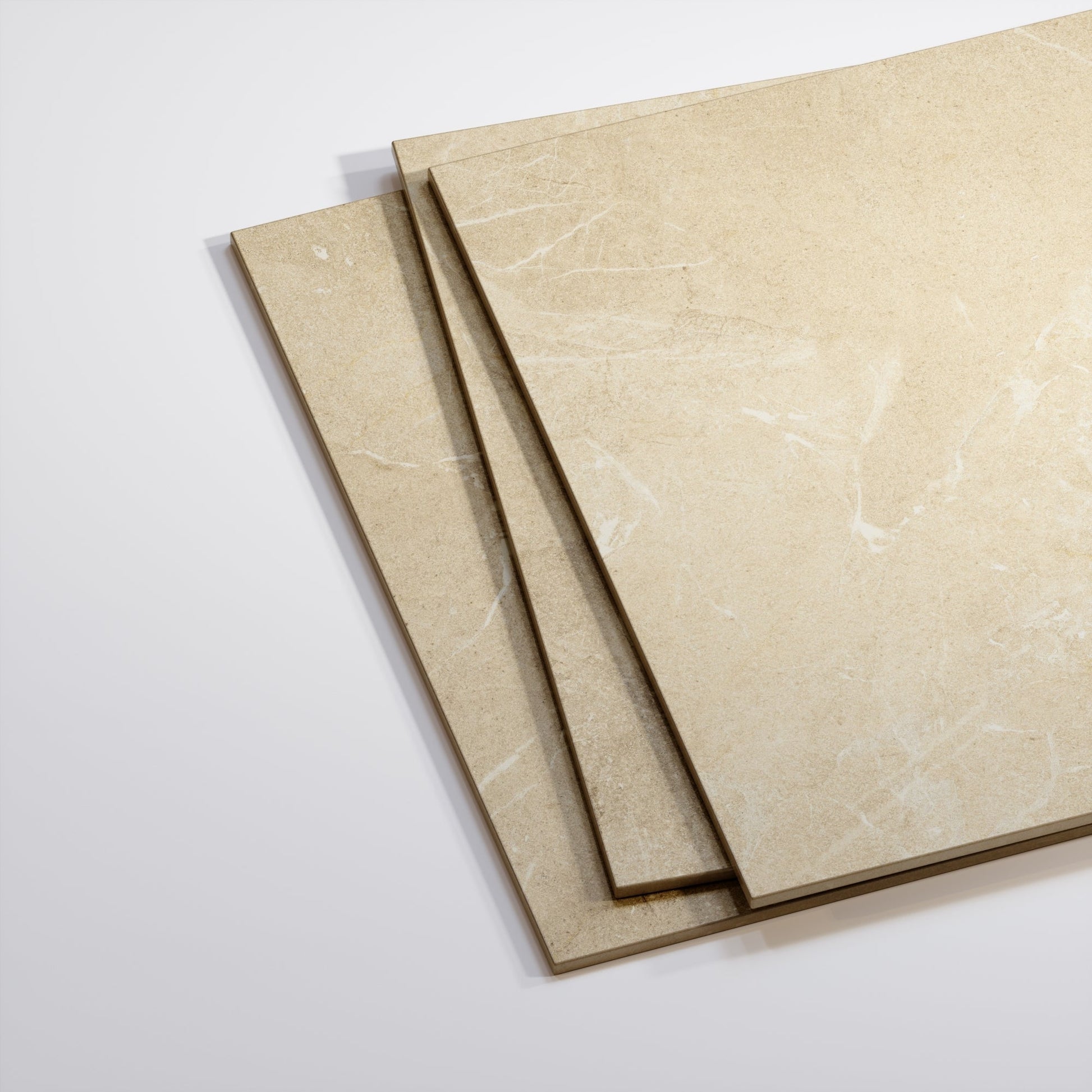 Vittorio Beige Limestone Porcelain Wall or Floor Tile 600 x 600mm
