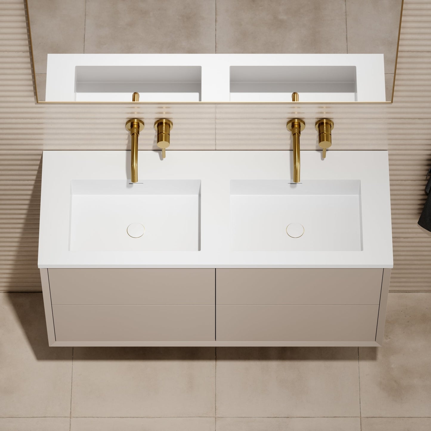 Volini Matte Stone Double Bathroom Vanity Unit 1200mm