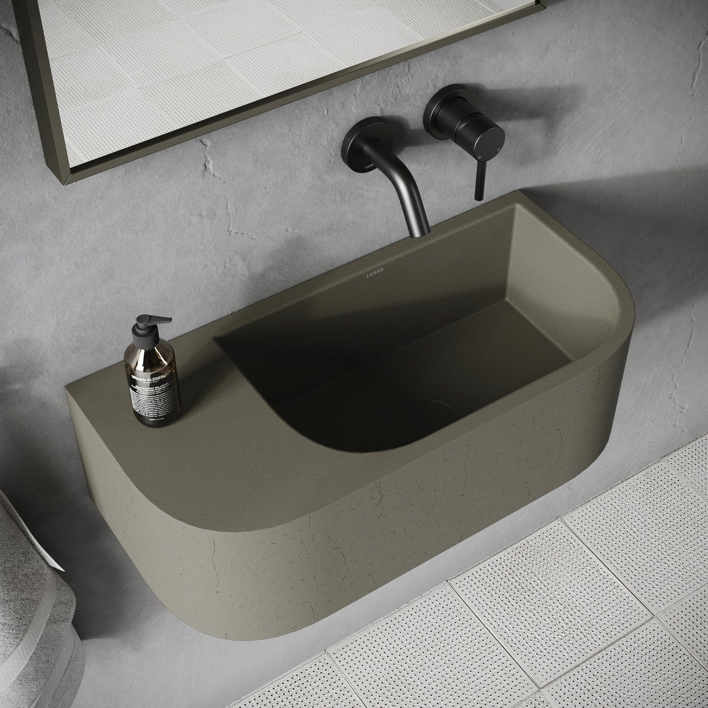 Voluto Concrete Wall Hung Basin 658mm