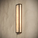 Luceva Alabaster IP44 LED Wall Sconce Light Burnished Brass 450mm