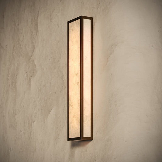 Luceva Alabaster LED Wall Sconce Light Burnished Brass 450mm