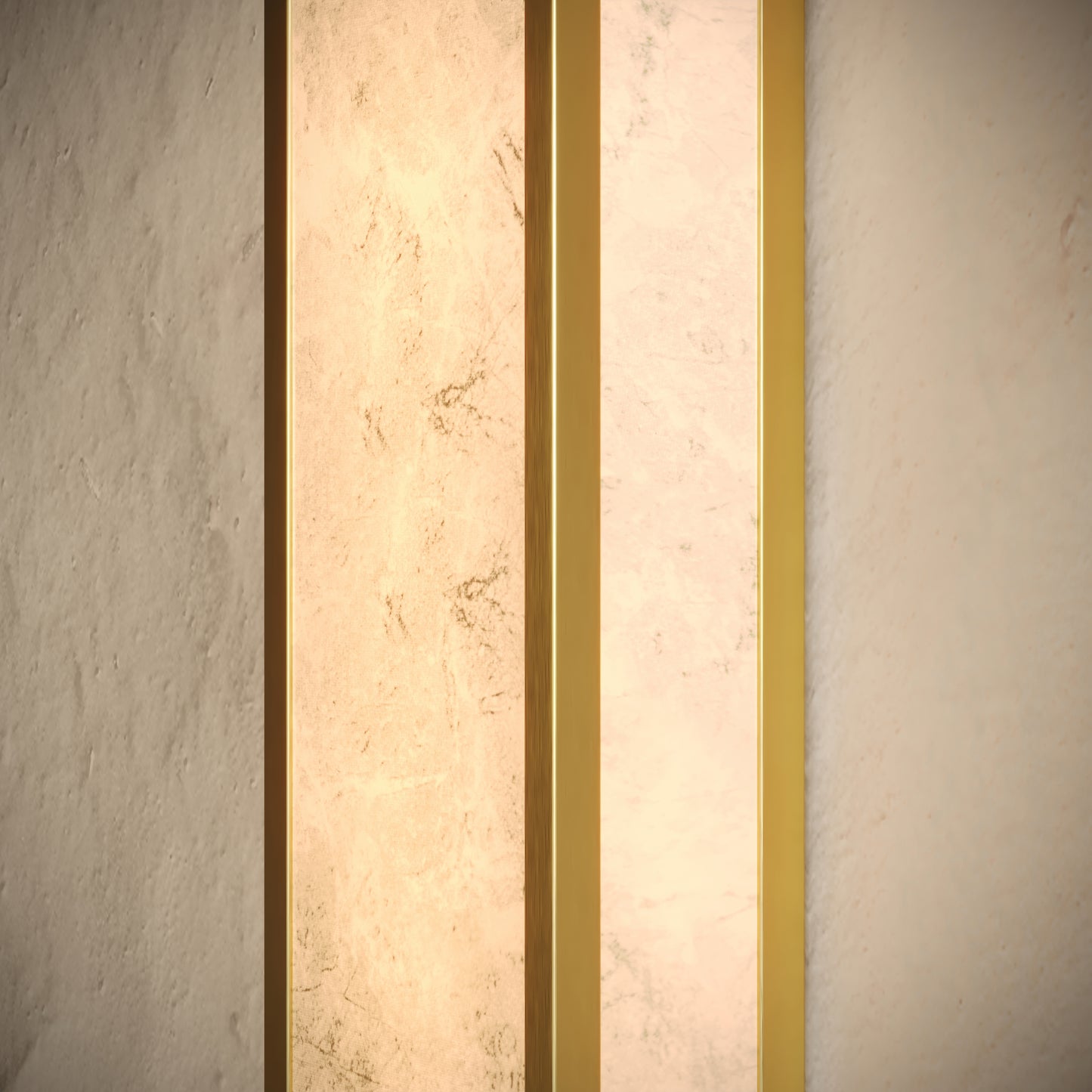 Luceva Alabaster IP44 LED Wall Sconce Light Brushed Gold 450mm