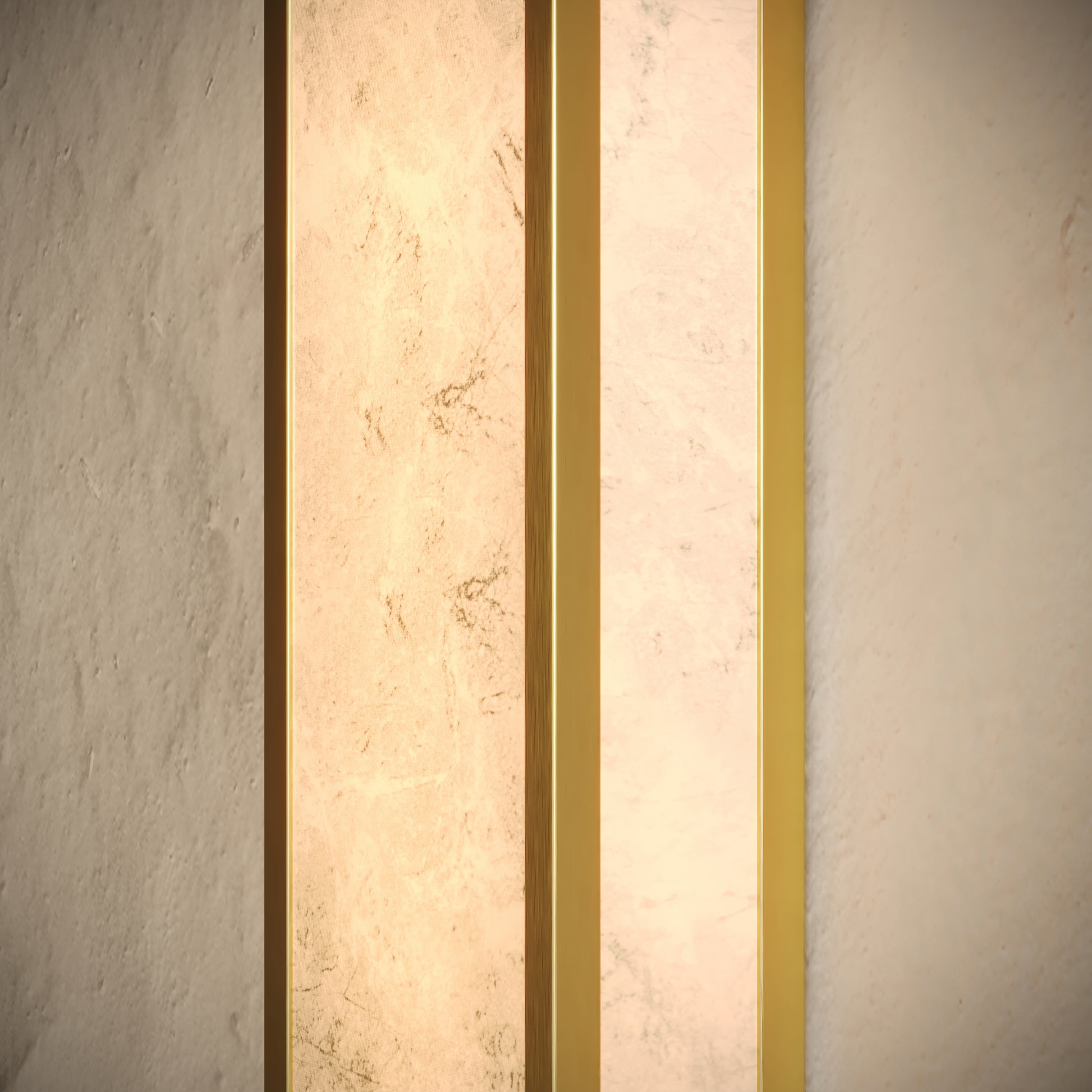 Luceva Alabaster IP44 LED Wall Sconce Light Brushed Gold 450mm