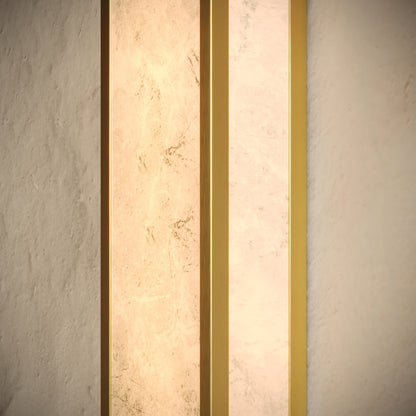 Luceva Alabaster IP44 LED Wall Sconce Light Brushed Gold 450mm