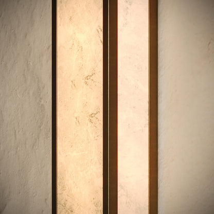 Luceva Alabaster LED Wall Sconce Light Burnished Brass 450mm
