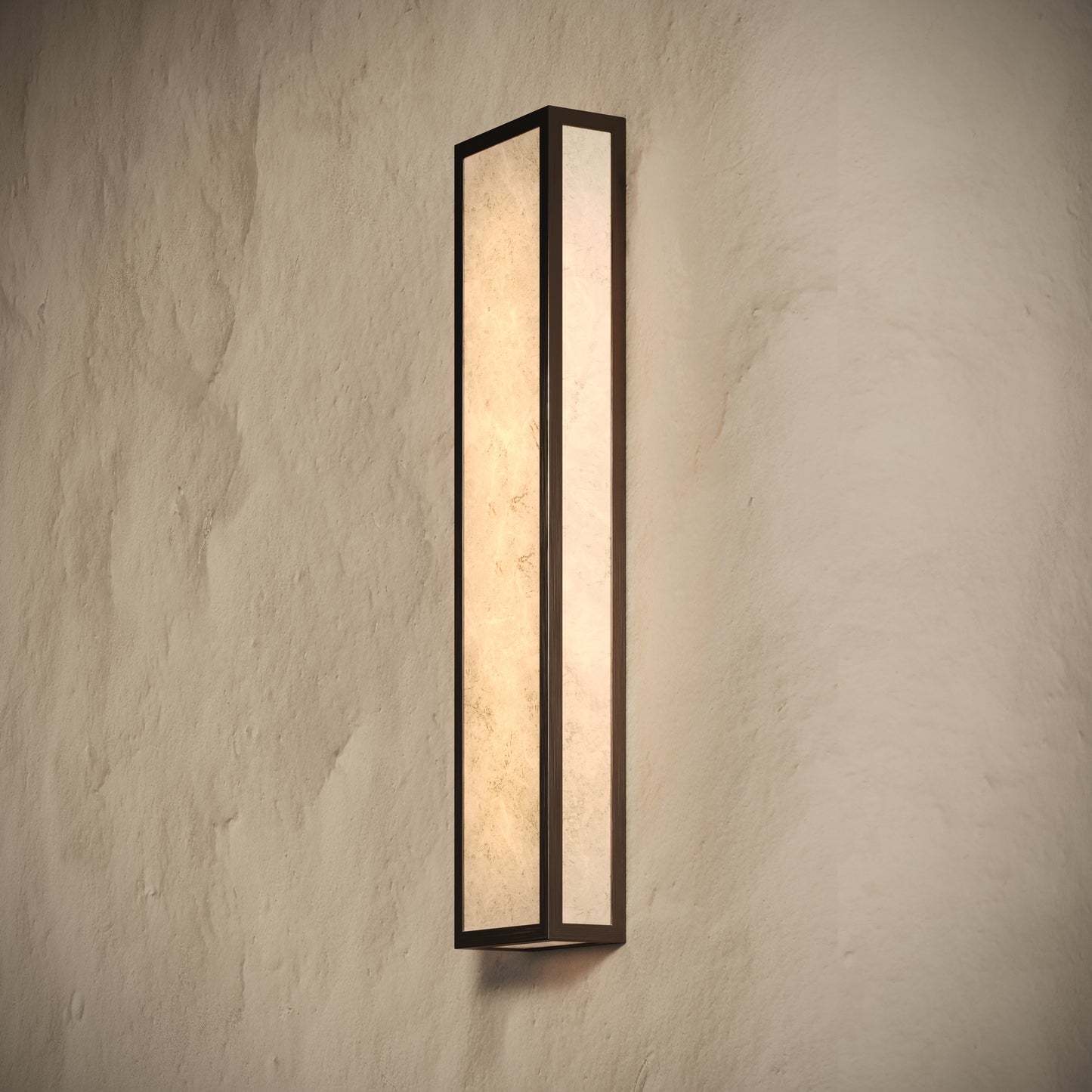 Luceva Alabaster IP44 LED Wall Sconce Light Deep Bronze 450mm