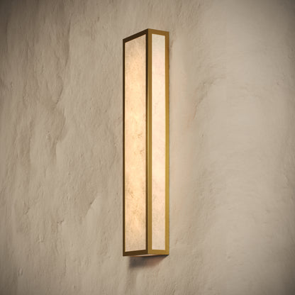 Luceva Alabaster IP44 LED Wall Sconce Light Brushed Gold 450mm