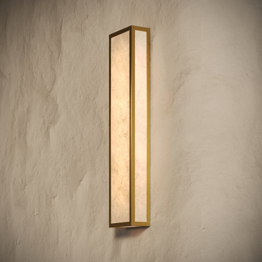 Luceva Alabaster LED Wall Sconce Light Brushed Gold 450mm