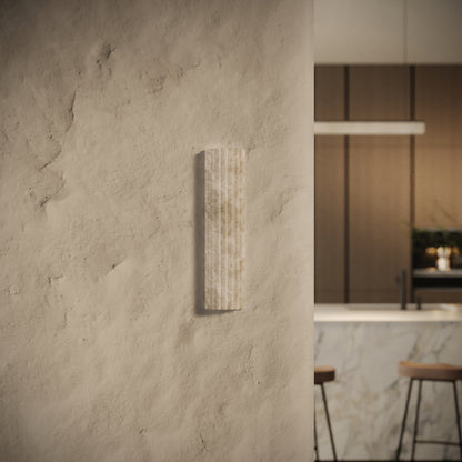Lumera Alabaster IP44 LED Fluted Wall Sconce Light 400mm