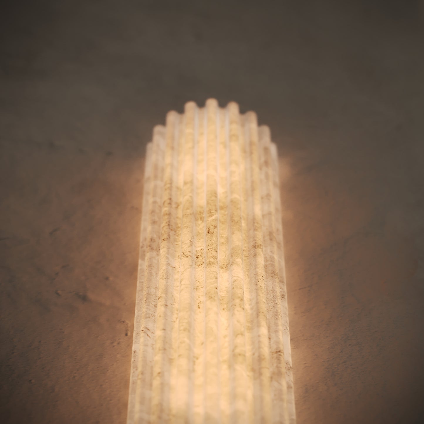 Lumera Alabaster IP44 LED Fluted Wall Sconce Light 400mm