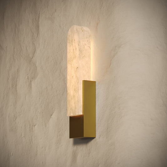 Lustro Alabaster LED Wall Sconce Light Brushed Gold 400mm