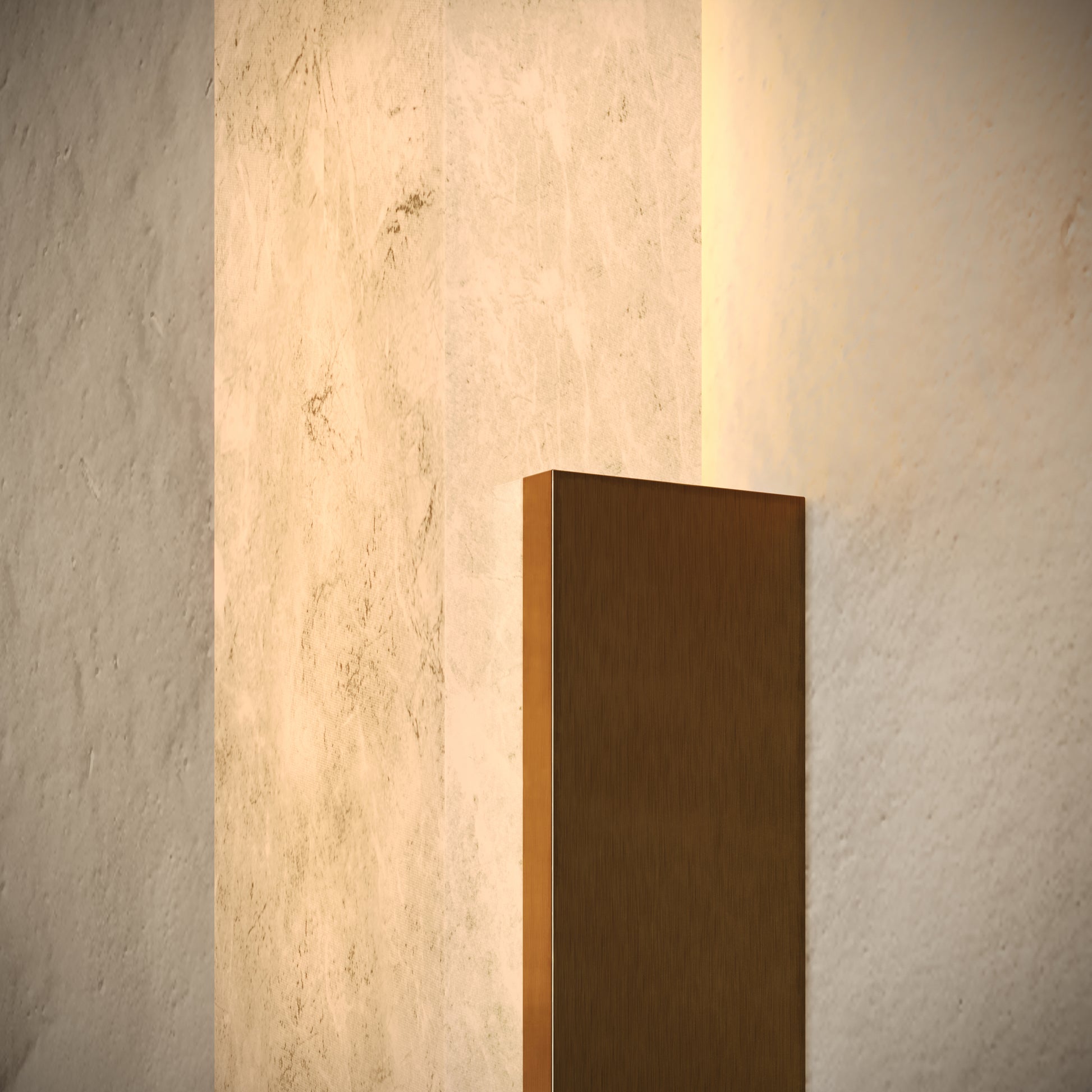 Lustro Alabaster IP44 LED Wall Sconce Light Burnished Brass 400mm
