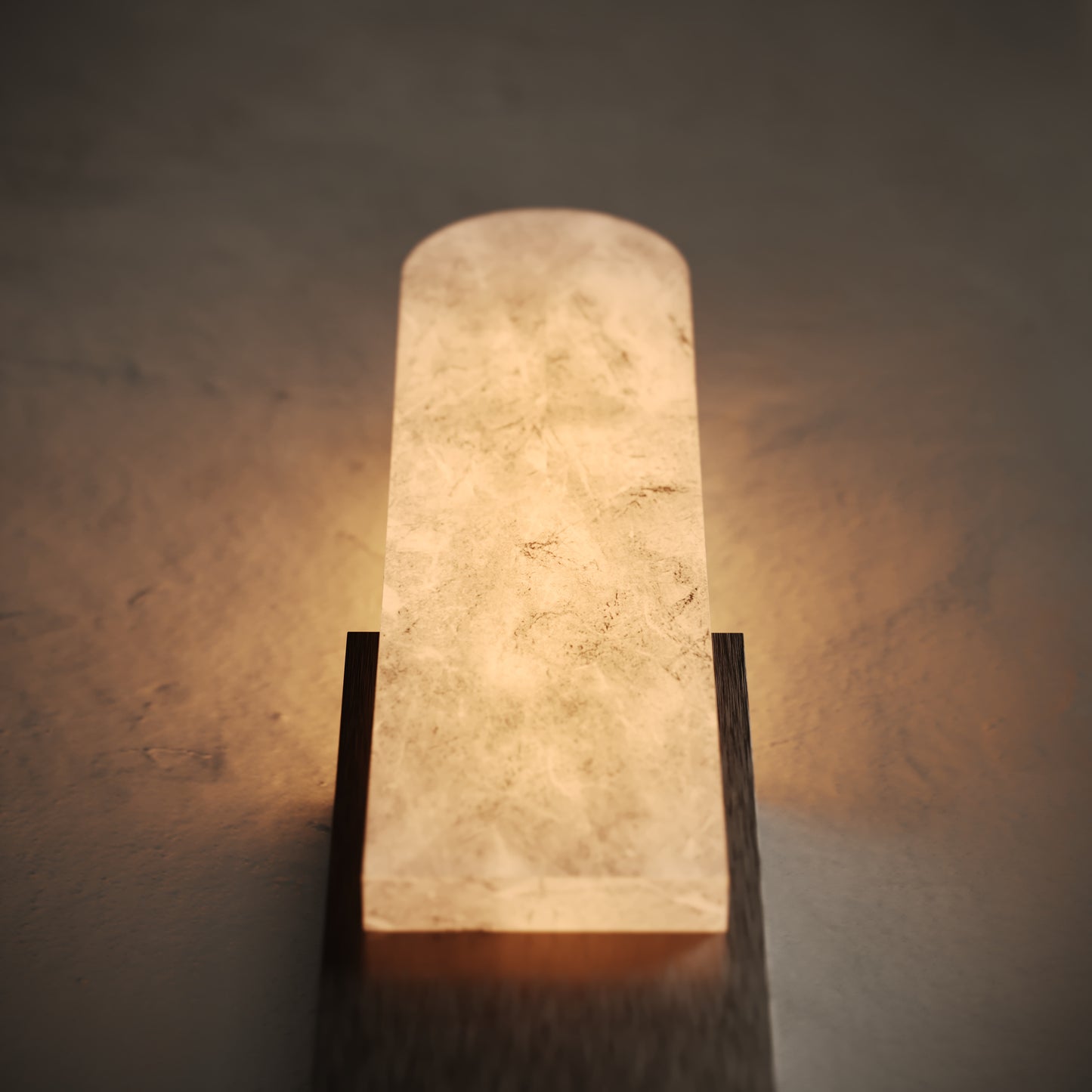 Lustro Alabaster LED Wall Sconce Light Deep Bronze 400mm