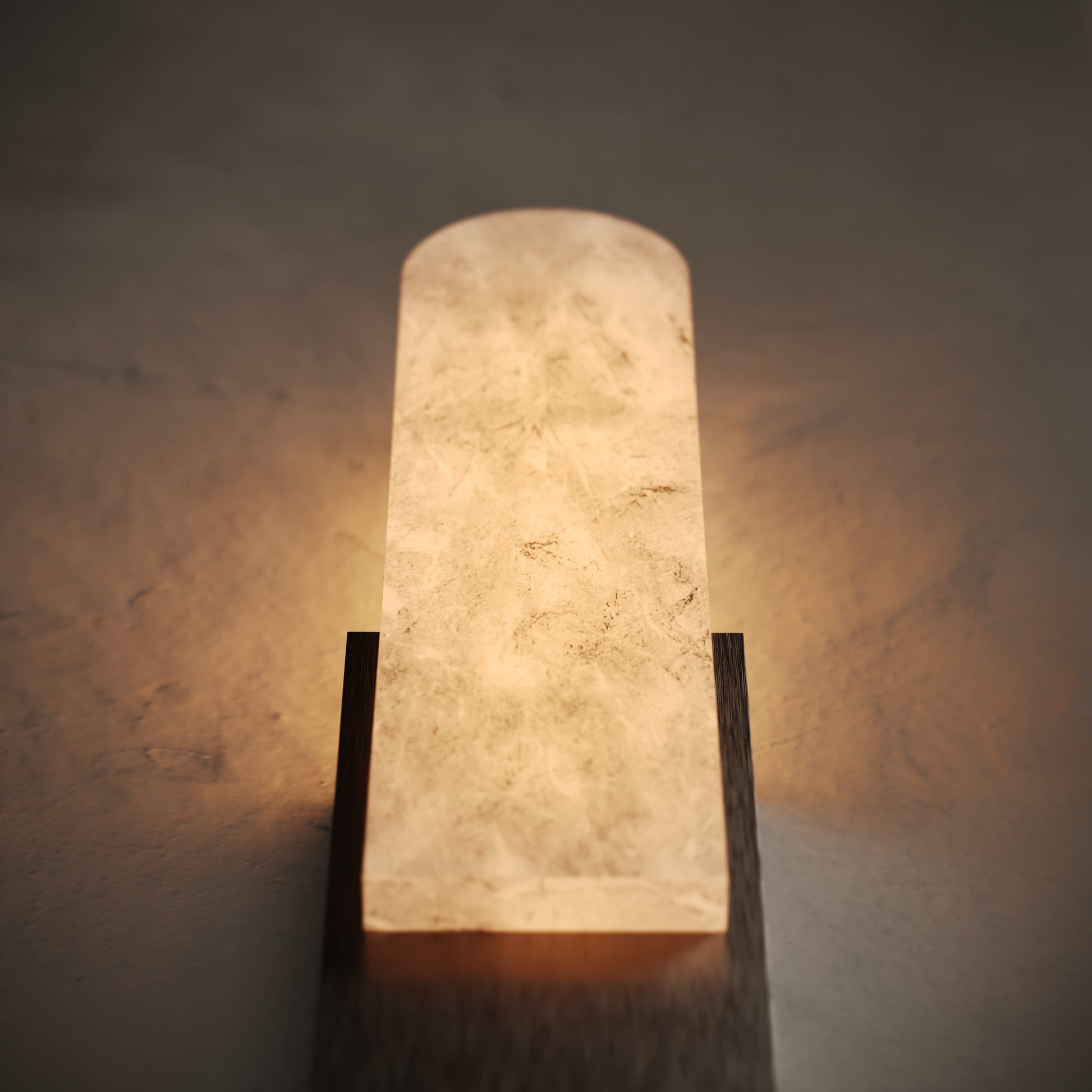 Lustro Alabaster LED Wall Sconce Light Deep Bronze 400mm
