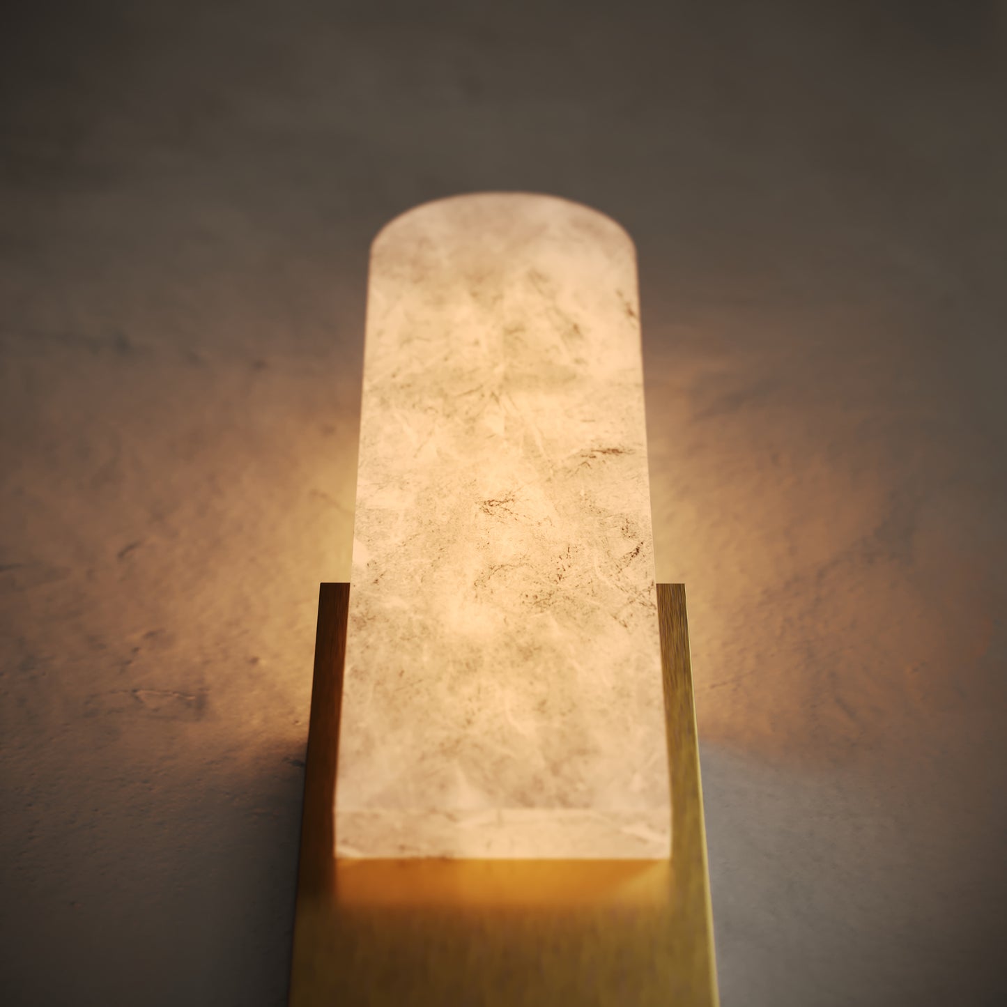 Lustro Alabaster IP44 LED Wall Sconce Light Brushed Gold 400mm