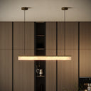 Lucente Alabaster LED Pendant Light Burnished Brass 1000mm
