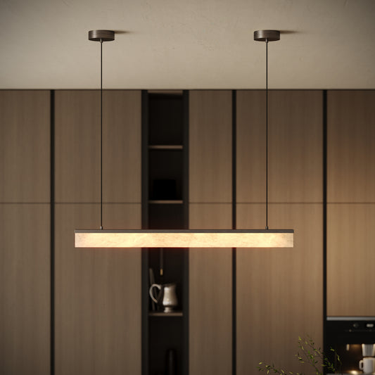 Lucente Alabaster LED Pendant Light Deep Bronze 1000mm