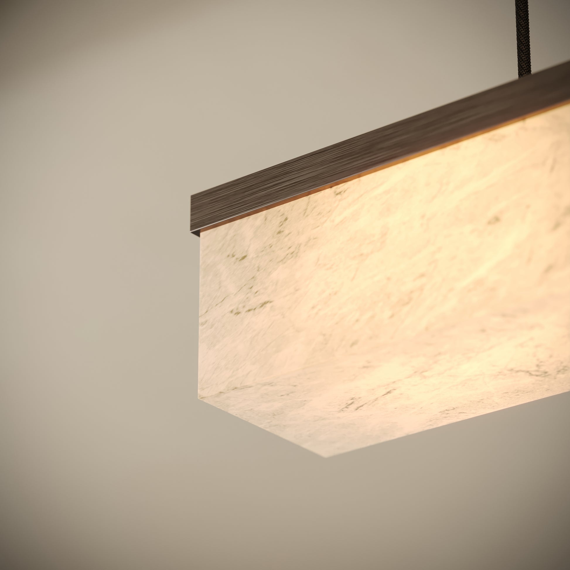 Lucente Alabaster LED Pendant Light Deep Bronze 1000mm