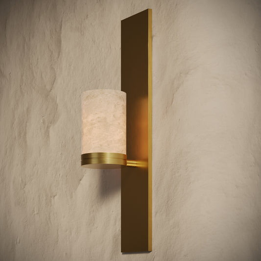 Perluna Alabaster LED Wall Sconce Light Brushed Gold 550mm