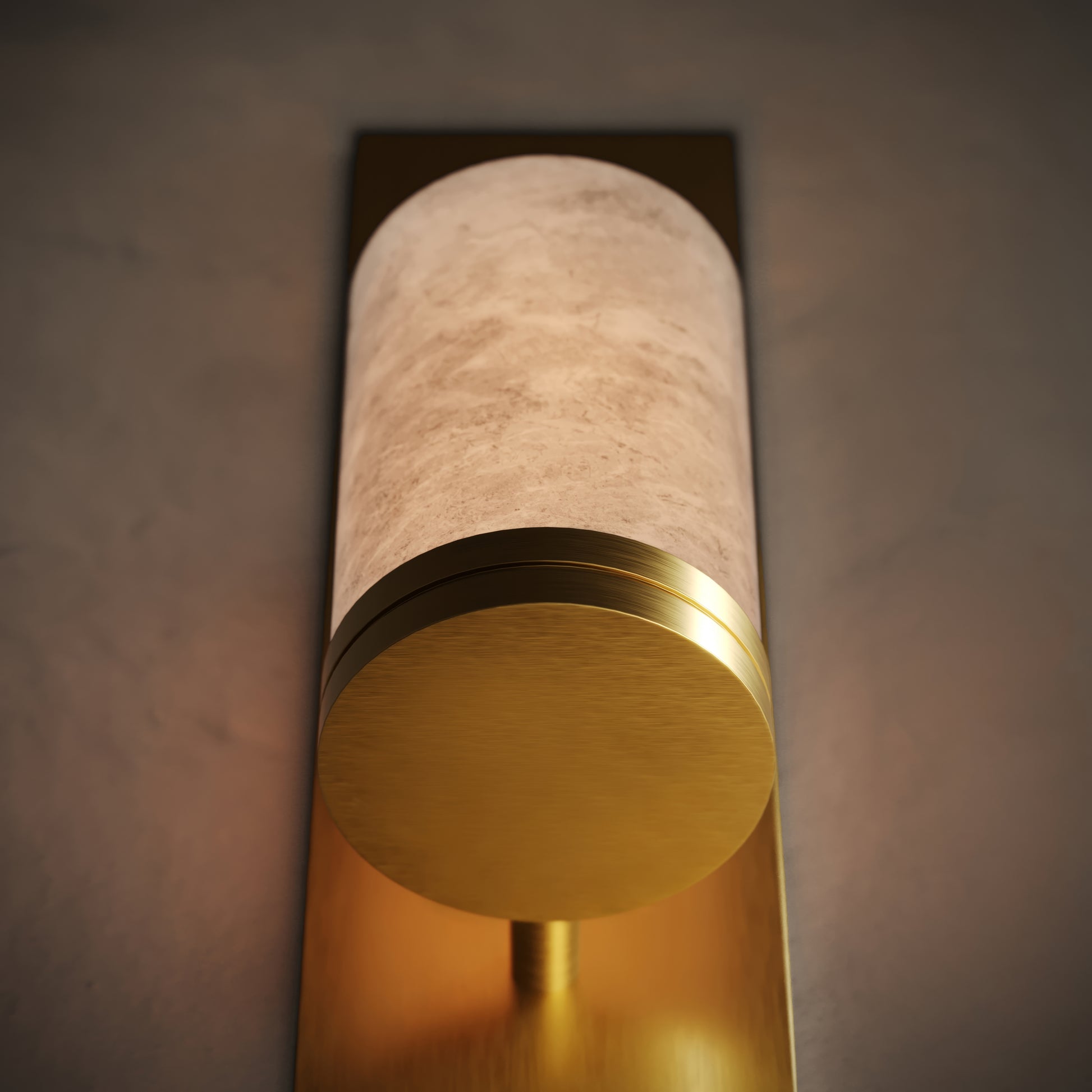 Perluna Alabaster IP44 LED Wall Sconce Light Brushed Gold 550mm